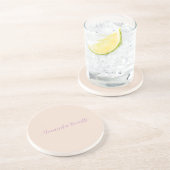 Champagne Pink Plain Simple Minimalist Modern Zandsteen Onderzetter (Zijkant)