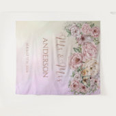  Champagne Pioen Bruiloft Achtergrond Tapijt Wandkleed (Voorkant (horizontaal))