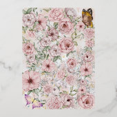  Champagne Pioen Bruiloft Folie Menu Kaart (Achterkant)