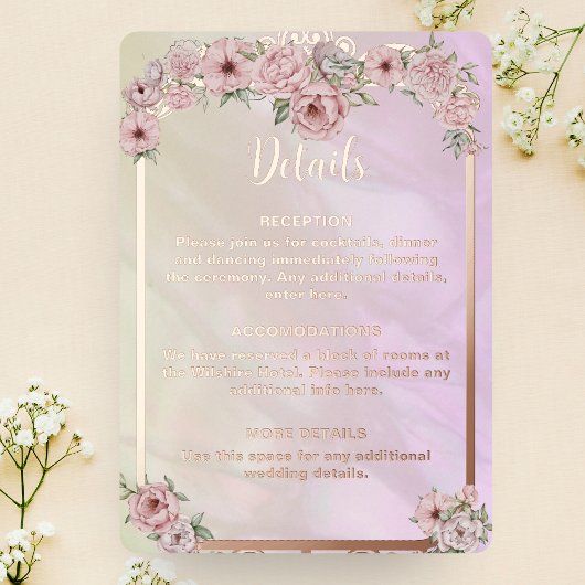  Champagne Pioen Folie Behuizing Kaart