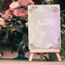  Champagne Pioen Folie Tafelnummer Kaart