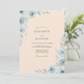 Champagne Poeder Blad Bruiloft Kaart (Staand voorkant)