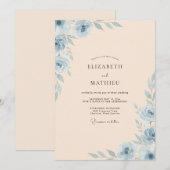 Champagne Poeder Blad Bruiloft Kaart (Voorkant / Achterkant)