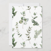 Champagne Poinsettia en Greenery Kerstparty Kaart (Achterkant)