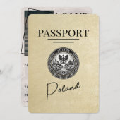 Champagne Polen Paspoort Bewaar de datum Save The Date (Voorkant / Achterkant)