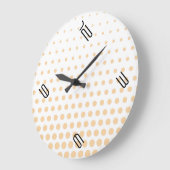 Champagne Polka Dot Modern White Grote Klok (Hoek)