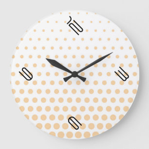 Champagne Polka Dot Modern White Grote Klok