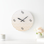 Champagne Polka Dot Modern White Grote Klok (Huis)