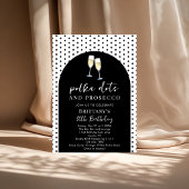 Champagne Polka Dots and Prosecco Birthday Party Kaart