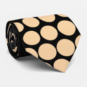 Champagne Polka Dots Modern Black Stropdas (Opgerold)