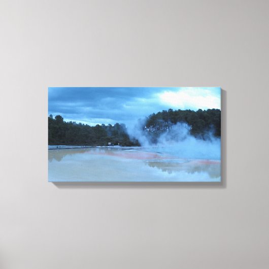 Champagne Pool bij Rotorua Nieuw-Zeeland Canvas Afdruk (Voorkant)