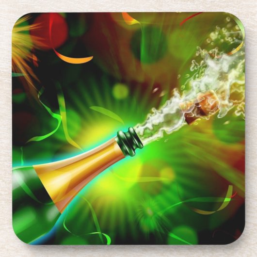 Champagne Pop Bier Onderzetter (Voorkant)