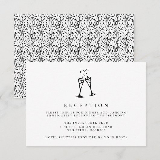 Champagne Pop | Enclosurekaart voor bruiloftsfeest Kaart (Voorkant / Achterkant)