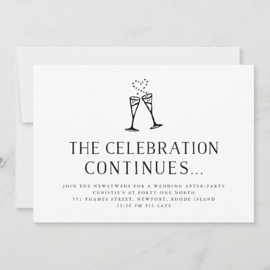 Champagne Pop | Uitnodiging voor het feest na het  (Voorkant)