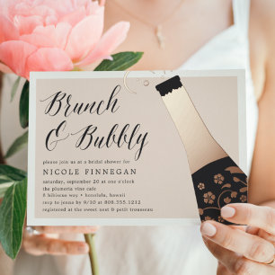 Champagne Pop Vrijgezellenfeest Brunch Folie Uitnodiging