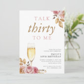 Champagne praat dertig tegen mij 30ste verjaardags kaart (Staand voorkant)