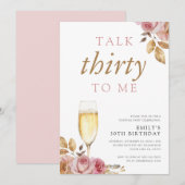 Champagne praat dertig tegen mij 30ste verjaardags kaart (Voorkant / Achterkant)