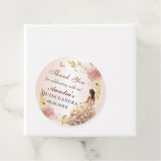 Champagne Prinses Jurk Quinceañera Verjaardag Bedankjes Labels (In situ)