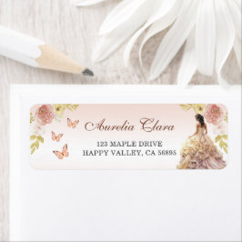 Champagne Prinses Jurk Quinceañera Verjaardag Etiket