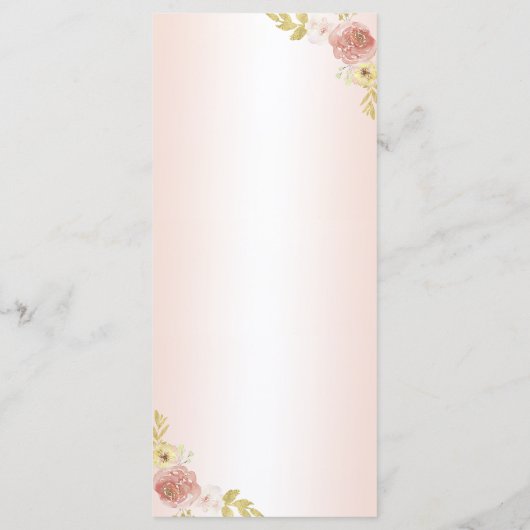 Champagne Prinses Jurk Quinceañera Verjaardag Menu (Achterkant)