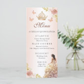 Champagne Prinses Jurk Quinceañera Verjaardag Menu (Staand voorkant)