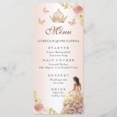 Champagne Prinses Jurk Quinceañera Verjaardag Menu (Voorkant)