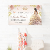 Champagne Prinses Jurk Quinceañera Verjaardag Spandoek (Insitu)