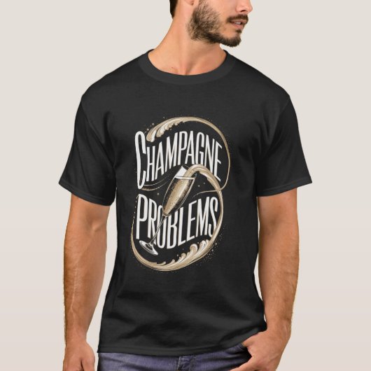 Champagne Problemen Franse Drank Bruiswijn Cham T-shirt (Voorkant)