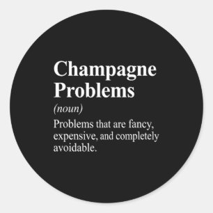 Champagne Problemen Woordenboek Definitie Ronde Sticker