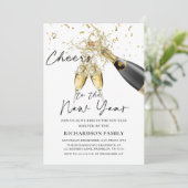 Champagne Proost op de uitnodiging voor het nieuwj (Staand voorkant)