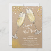 Champagne Proost op het nieuwjaarsfeest Kaart (Voorkant)