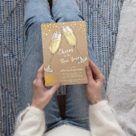 Champagne Proost op het nieuwjaarsfeest Kaart