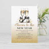 Champagne Proost op het nieuwjaarsfeest Kaart (Staand voorkant)