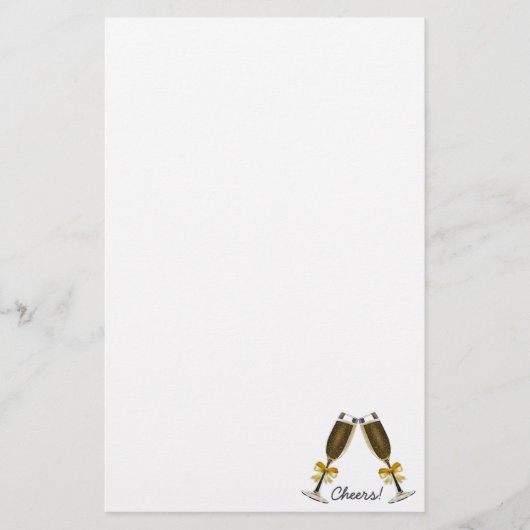 Champagne proostflessen Cheers Briefpapier (Voorkant)