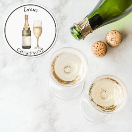 Champagne Prosecco Liefhebber Naam Steen Zandsteen Onderzetter
