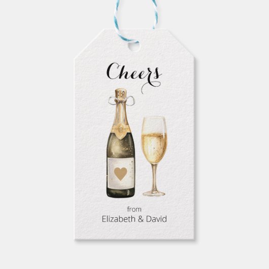 Champagne Prosecco Liefhebber proost op u Cadeaulabel (Voorkant)