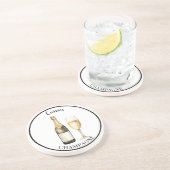 Champagne Prosecco Lover Naam Stone Zandsteen Onderzetter (Zijkant)