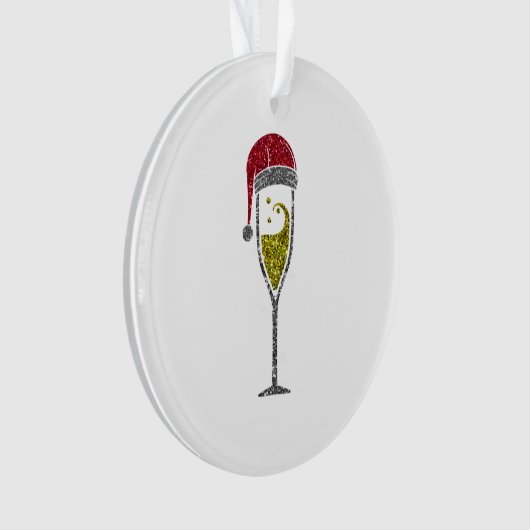 Champagne Prosecco-mousserende kerstwinter Ornament (voorkant)
