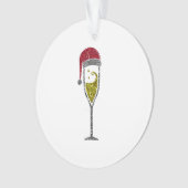 Champagne Prosecco-mousserende kerstwinter Ornament (voorkant)