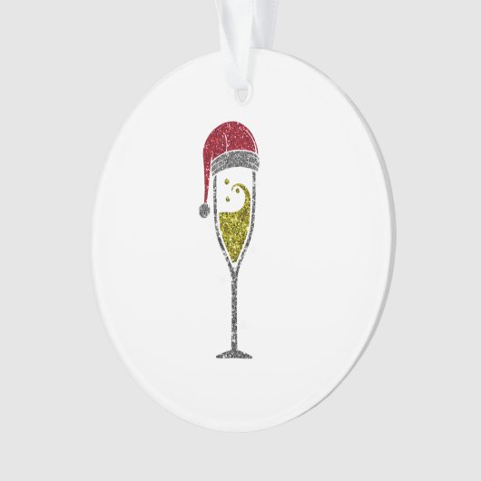 Champagne Prosecco-mousserende kerstwinter Ornament (voorkant)