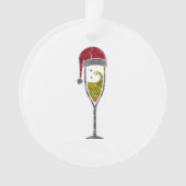 Champagne Prosecco-mousserende kerstwinter Ornament (voorkant)