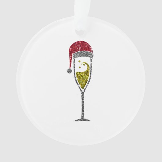 Champagne Prosecco-mousserende kerstwinter Ornament (voorkant)