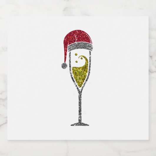 Champagne Prosecco-mousserende kerstwinter Sparkling Wijnetiket (Enkel label)