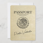 Champagne Puerta Vallarta Passport Wedding Kaart (Achterkant)