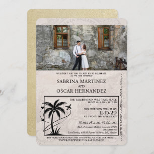 Champagne Puerta Vallarta Passport Wedding Kaart