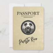 Champagne Puerto Rico Paspoort Save The Date (Voorkant)