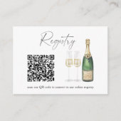 Champagne QR-code bruidsfeest cadeau registratie Informatiekaartje (Voorkant)