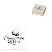 Champagne Queen Ovaal Design met kroon Rubberstempel (Gestempeld)