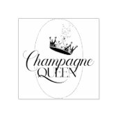 Champagne Queen Ovaal Design met kroon Rubberstempel (Afrduk)