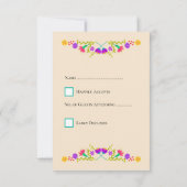 Champagne Quinceanera Mexicaanse Fiesta Party RSVP Kaartje (Achterkant)